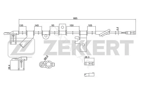 Датчик АБС ZEKKERT SE-6092