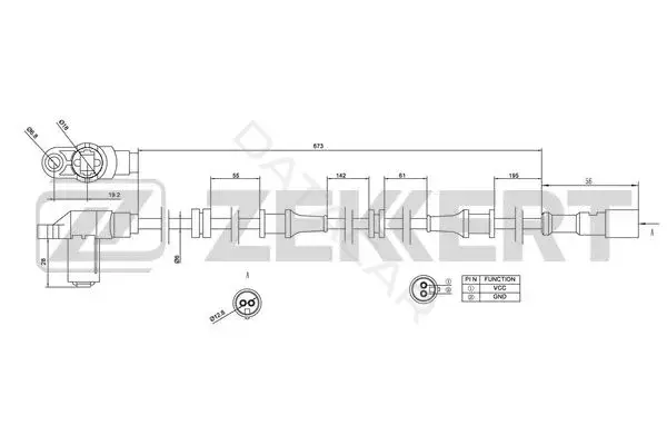 Датчик АБС ZEKKERT SE-6114