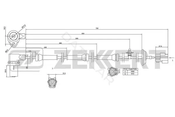 Датчик АБС ZEKKERT SE-6117