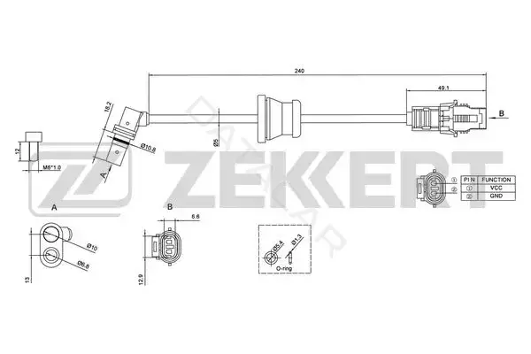 Датчик АБС ZEKKERT SE-6122