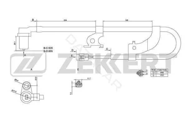 Датчик АБС ZEKKERT SE-6125