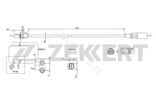 Датчик АБС ZEKKERT SE-6139