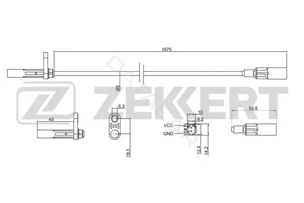 Датчик АБС ZEKKERT SE-6143