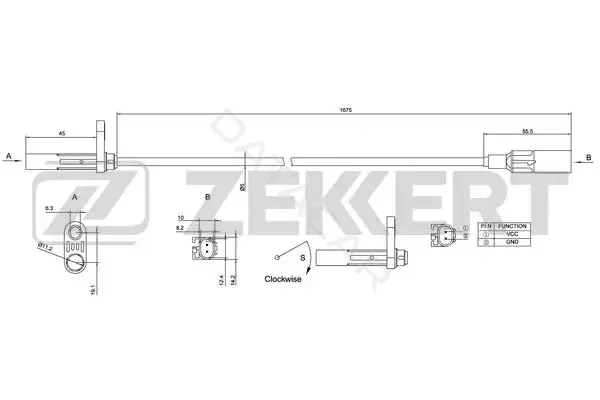 Датчик АБС ZEKKERT SE-6144