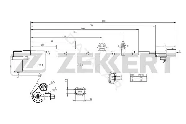 Датчик АБС ZEKKERT SE-6156