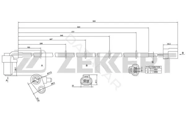 Датчик АБС ZEKKERT SE-6160