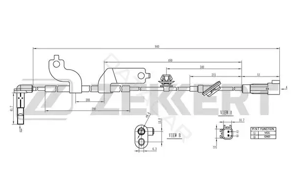 Датчик АБС ZEKKERT SE-6164