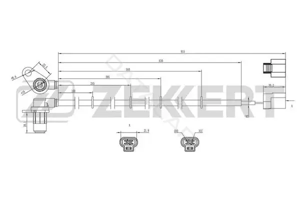 Датчик АБС ZEKKERT SE-6165