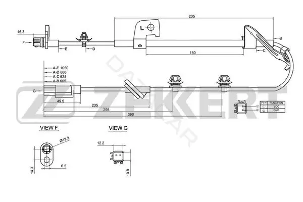 Датчик АБС ZEKKERT SE-6167