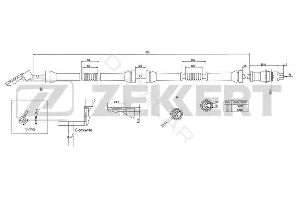 Датчик АБС ZEKKERT SE-6170