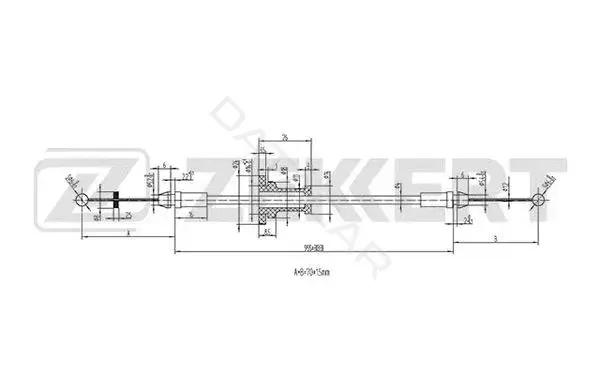 Трос капота ZEKKERT BZ-1125