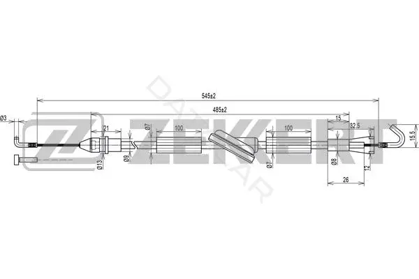 Трос двери ZEKKERT BZ-1186
