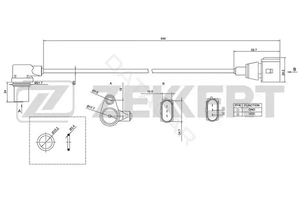 Датчик давления воздуха ZEKKERT SE-4001