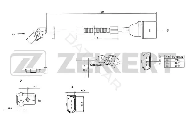 Датчик давления воздуха ZEKKERT SE-4004