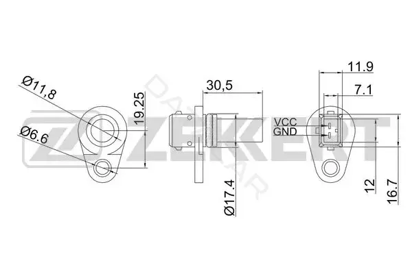 Датчик давления воздуха ZEKKERT SE-8500