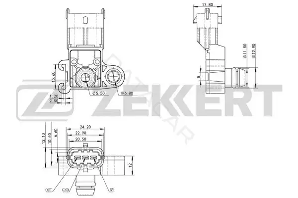 Датчик давления воздуха ZEKKERT SE-1037
