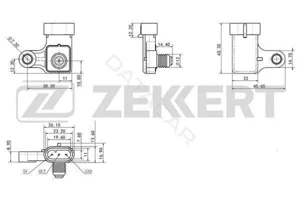 Датчик давления воздуха ZEKKERT SE-1048