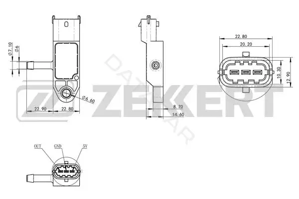 Датчик давления воздуха ZEKKERT SE-1051
