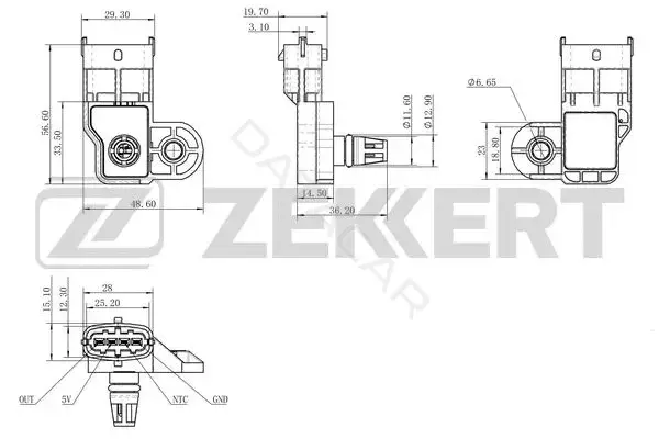 Датчик давления воздуха ZEKKERT SE-1055