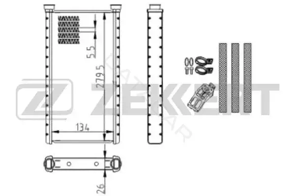 Радиатор печки ZEKKERT MK-5133