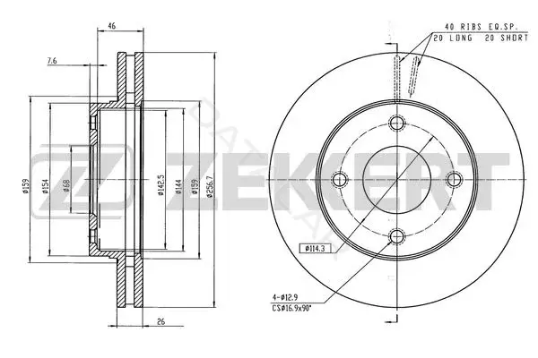 Тормозные диски ZEKKERT BS-6590