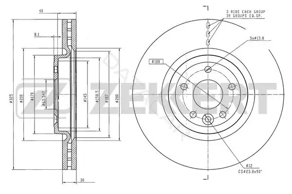 Тормозные диски ZEKKERT BS-6562