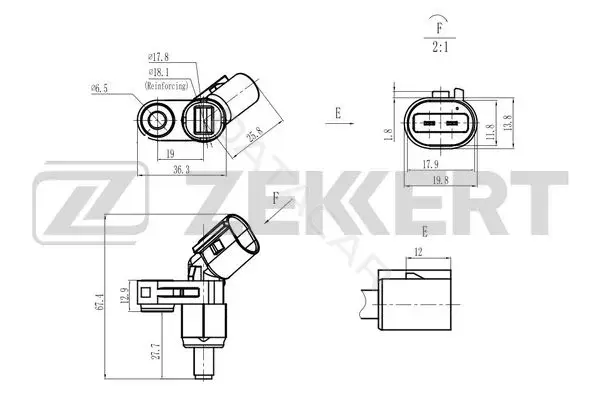 Датчик АБС ZEKKERT SE-6181