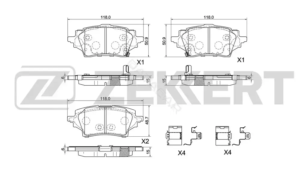 Тормозные колодки ZEKKERT BS-1060