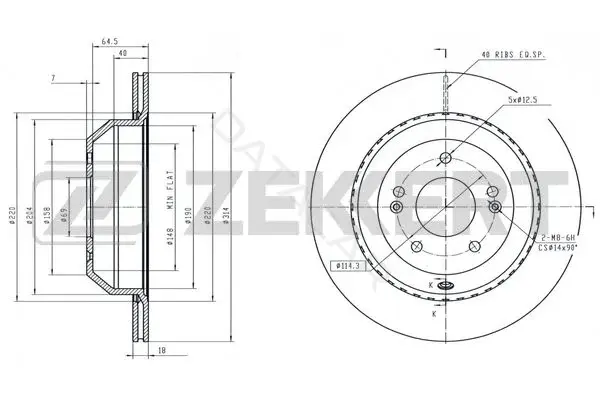 Тормозные диски ZEKKERT BS-6561