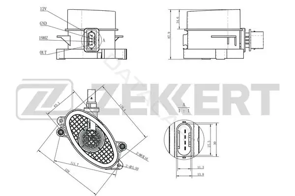 Датчик давления воздуха ZEKKERT SE-1087