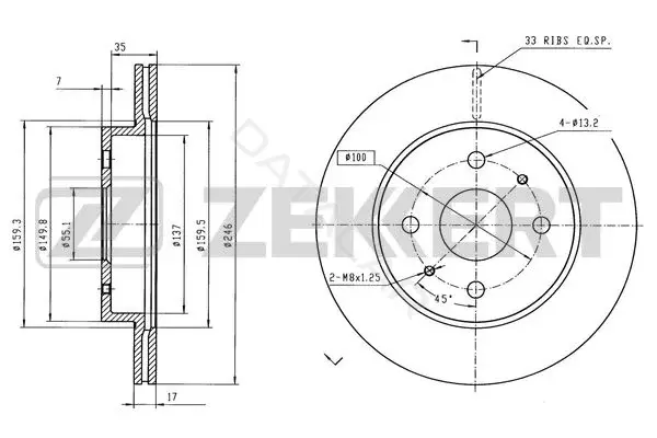 Тормозные диски ZEKKERT BS-6592