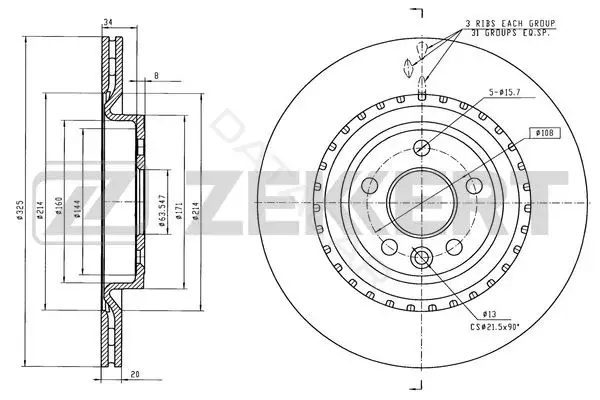 Тормозные диски ZEKKERT BS-6560
