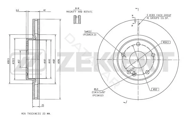 Тормозные диски ZEKKERT BS-6544