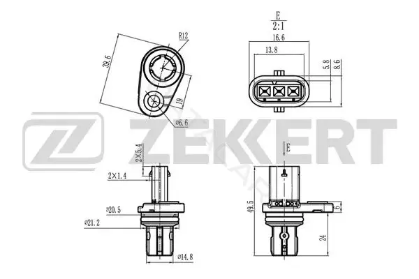 Датчик давления воздуха ZEKKERT SE-5024