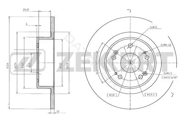 Тормозные диски ZEKKERT BS-6537