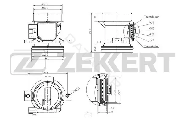 Датчик давления воздуха ZEKKERT SE-1080