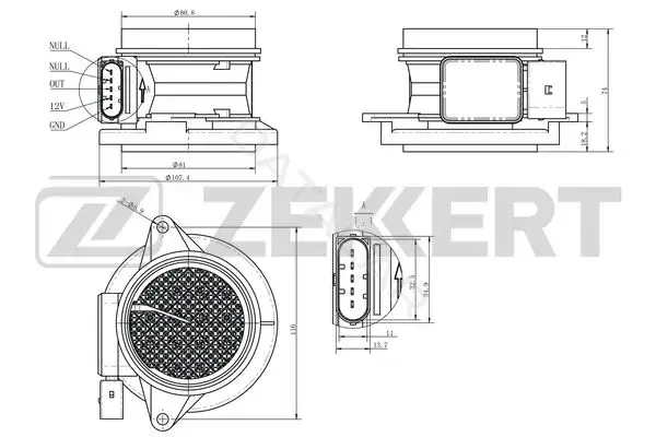 Датчик давления воздуха ZEKKERT SE-1073