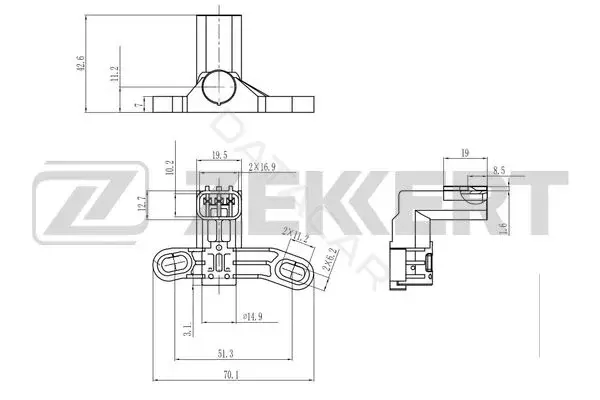 Датчик давления воздуха ZEKKERT SE-4082