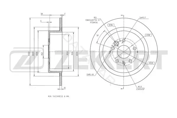 Тормозные диски ZEKKERT BS-6540