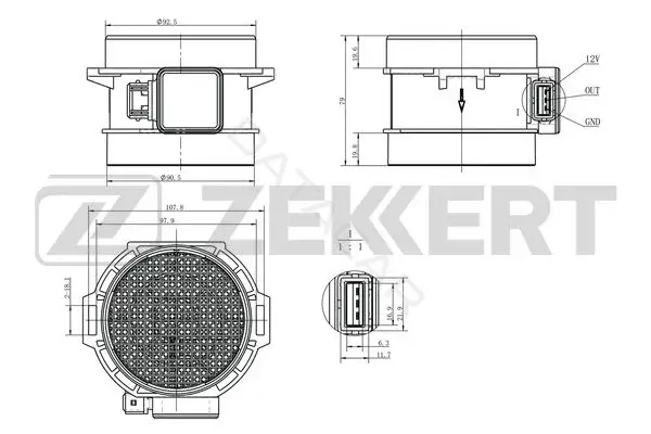 Датчик давления воздуха ZEKKERT SE-1071