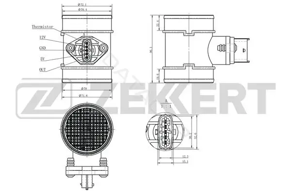 Датчик давления воздуха ZEKKERT SE-1068
