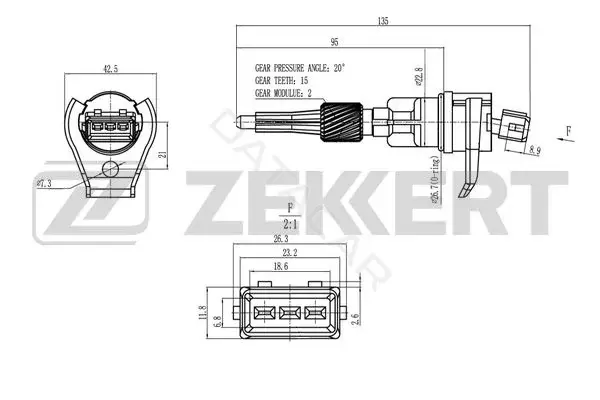 Датчик давления воздуха ZEKKERT SE-8507