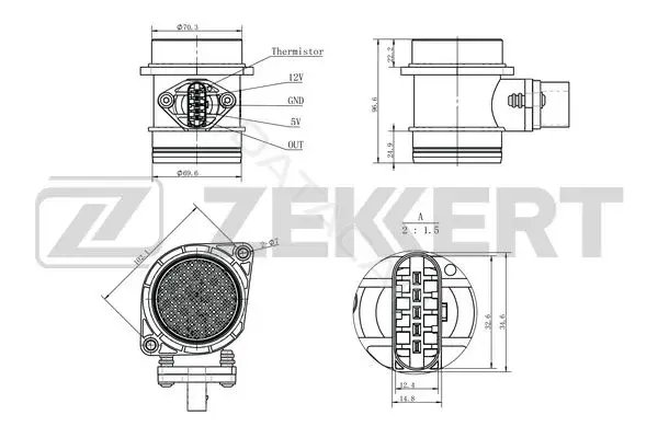 Датчик давления воздуха ZEKKERT SE-1065