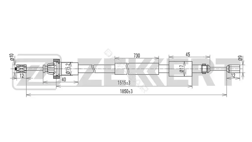 Трос ручника ZEKKERT BZ-1193
