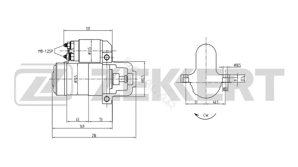 Стартер ZEKKERT AN-1016