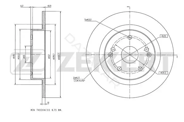 Тормозные диски ZEKKERT BS-6538
