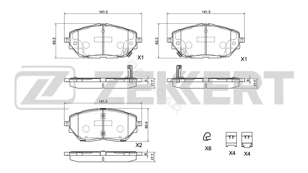 Тормозные колодки ZEKKERT BS-1056