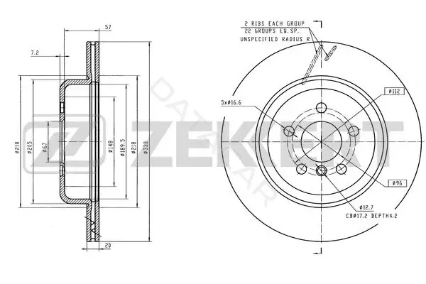 Тормозные диски ZEKKERT BS-6434