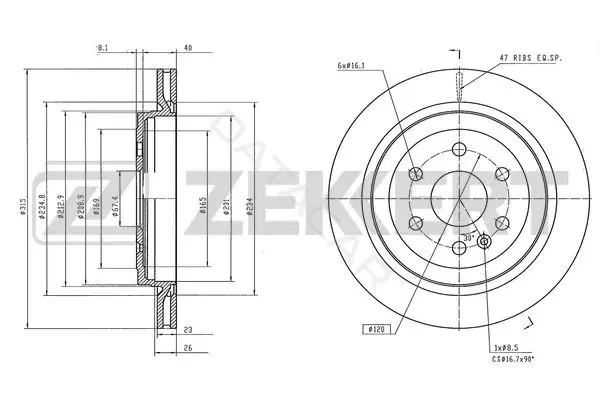 Тормозные диски ZEKKERT BS-6581