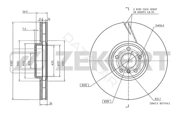 Тормозные диски ZEKKERT BS-6600
